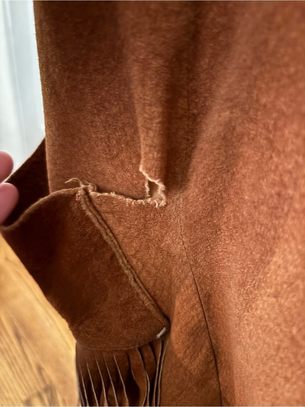VTG Pia Rucci Brown Suede Leather Jacket With Polyester Lining Size 8 - Picture 14 of 16